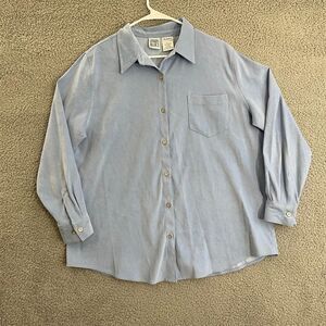 VTG Main Street‎ Blues Shirt Men L Sky Blue Casual Long Sleeve Button Down